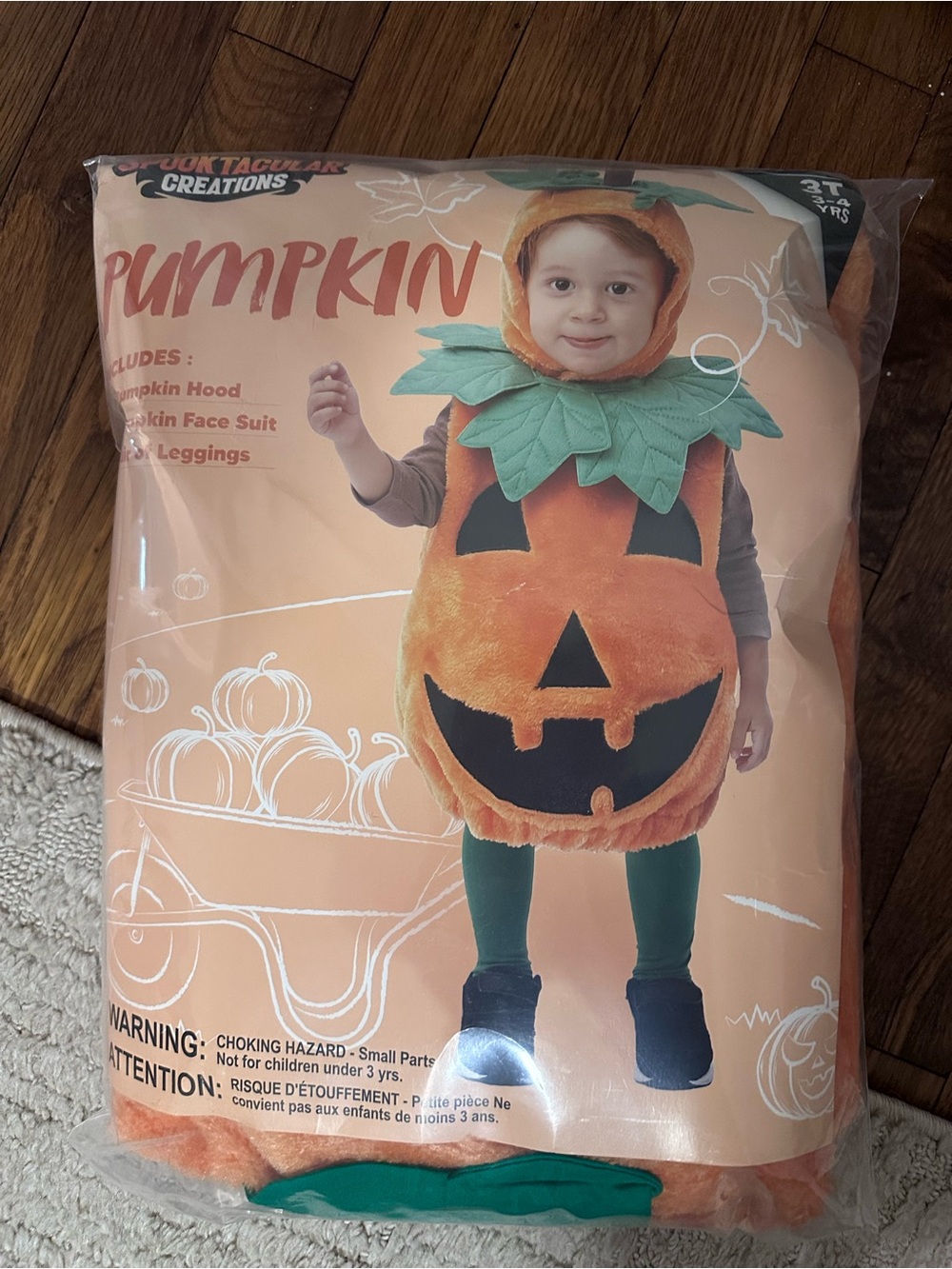 2T Toddler Orange Pumpkin Costume